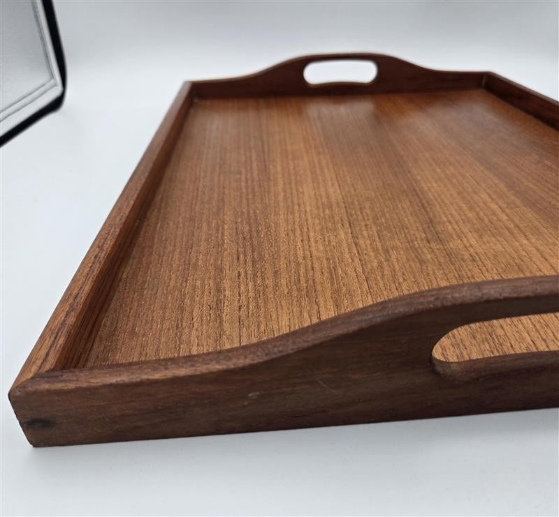 Vintage Goodwood Teak Serving Tray – Mid-Century Modern Barware (16.5\