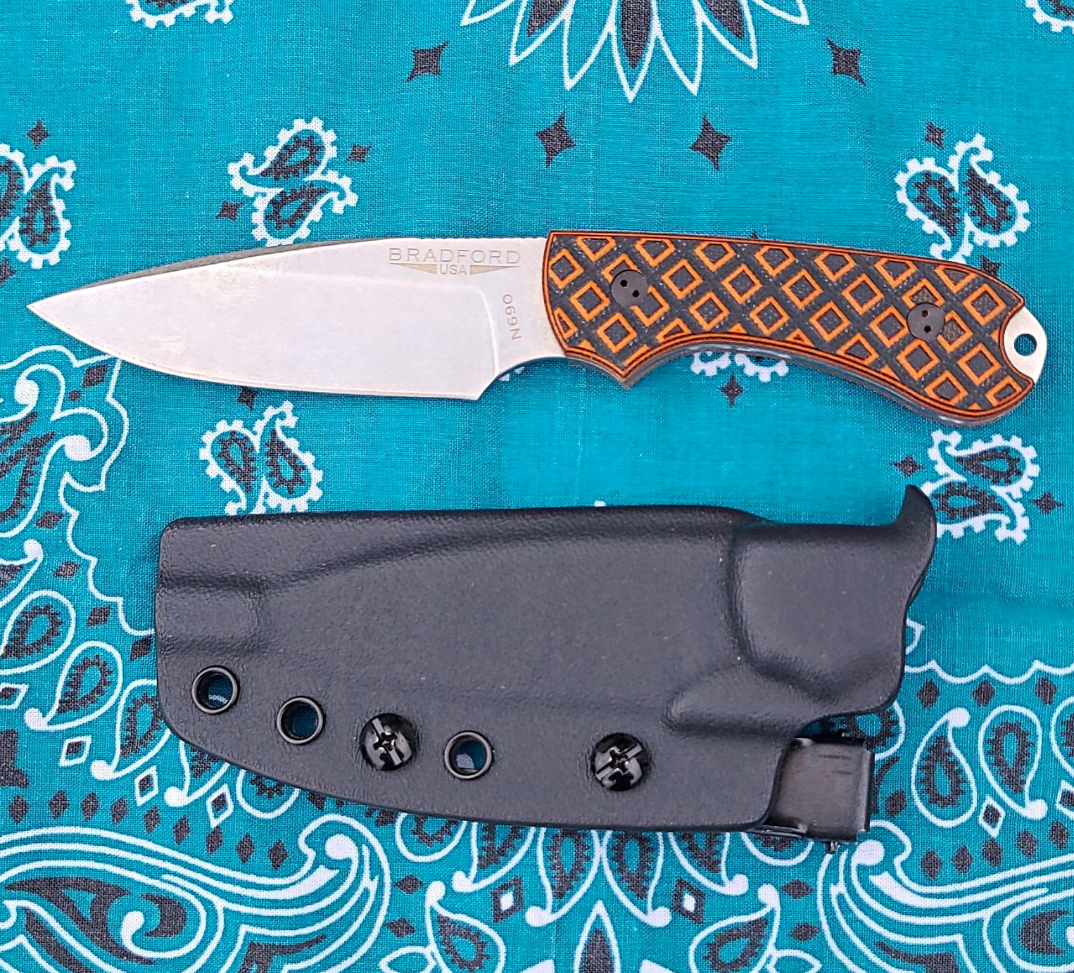 Bradford Guardian3 Drop Point Fixed Blade Knife Textured G3 Full Tang Sheath