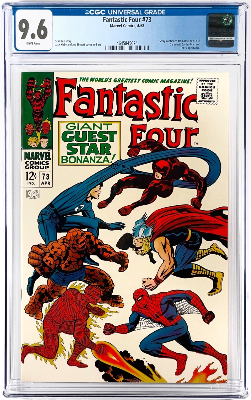 Fantastic Four #73 CGC 9.6 WP (1968 Marvel Comics) Amazing Spider-Man Appearance