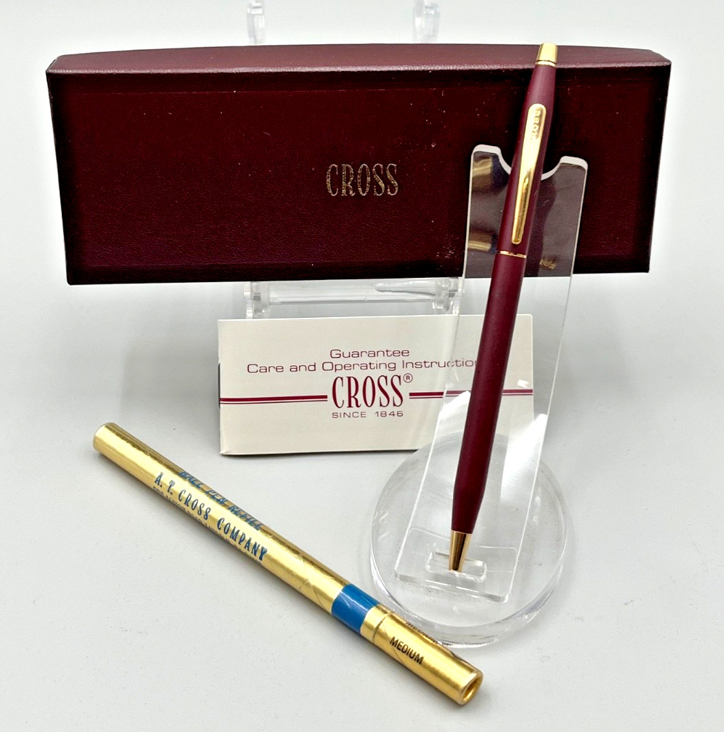 Cross Matte Burgundy & 23K Gold Trim Ballpoint Pen #2202 🇺🇸 NO ENGRAVING