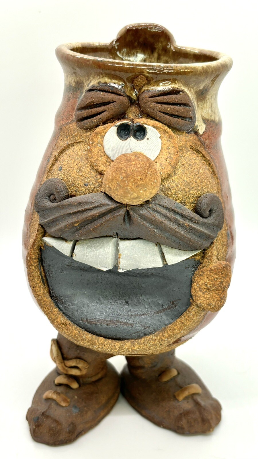 Robert Eakin Signed Funny Face Mug 7” Stoneware Stein