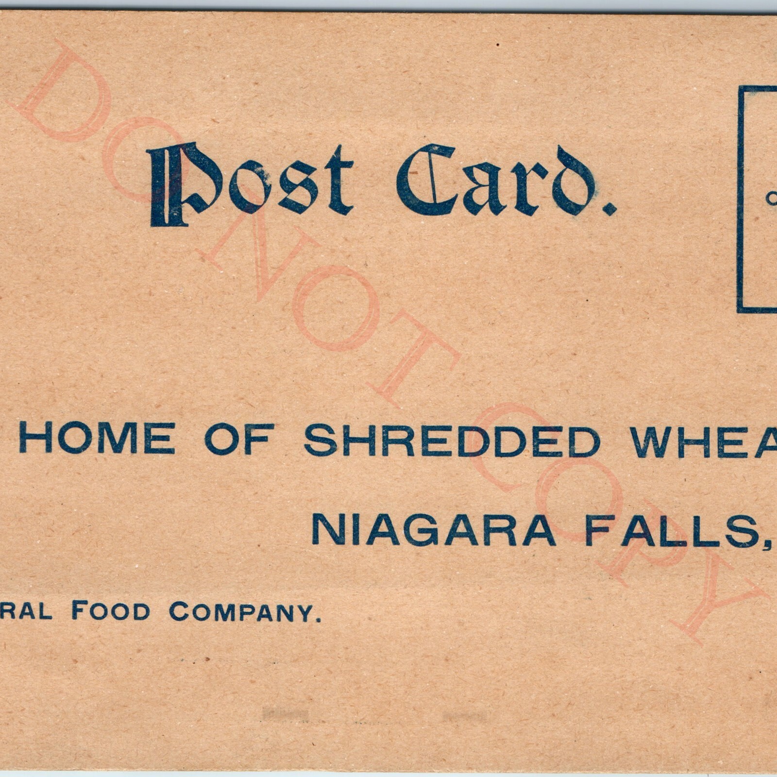 c1900s Niagara Falls, NY Shredded Wheat Advertising Postcard Natural Food Co c1900s Niagara Falls, NY Shredded Wheat Advertising Postcard Natural Food Co