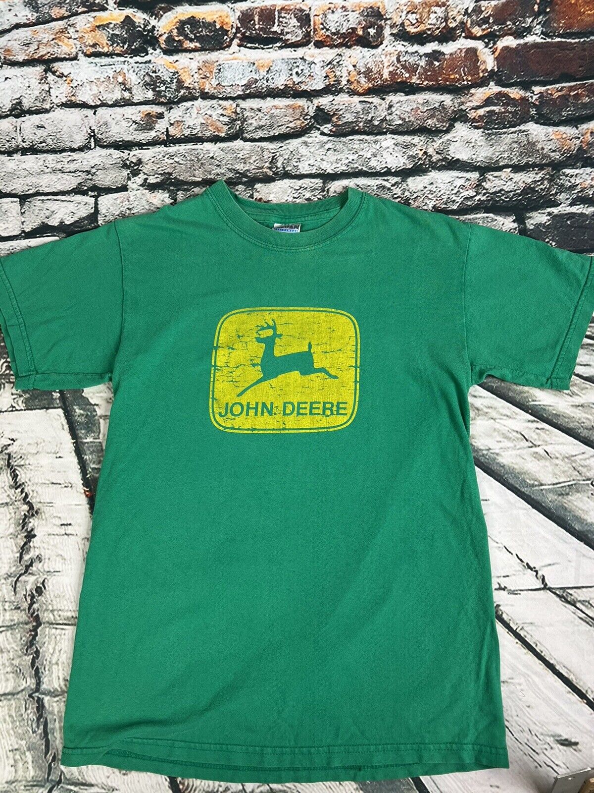 Vtg John Deere Classic Green Shirt Sz S