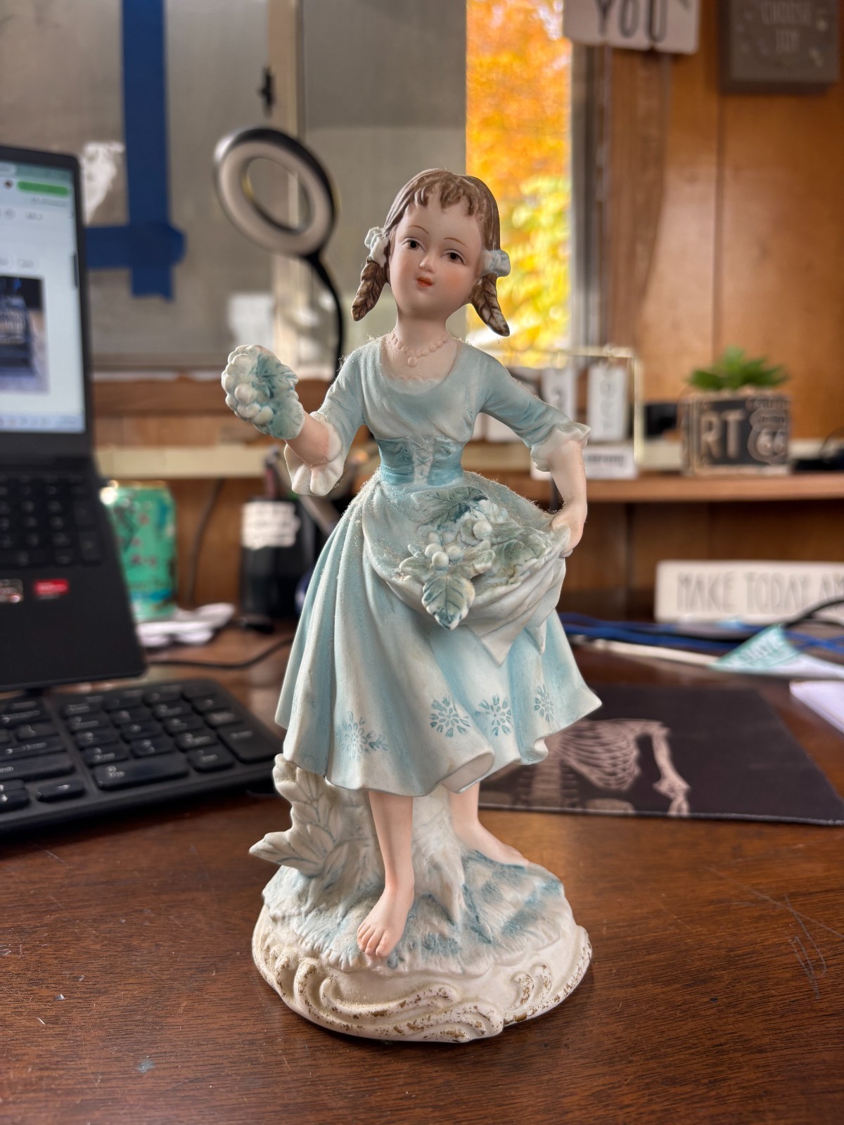 Vintage Ceramic Girl Figure 