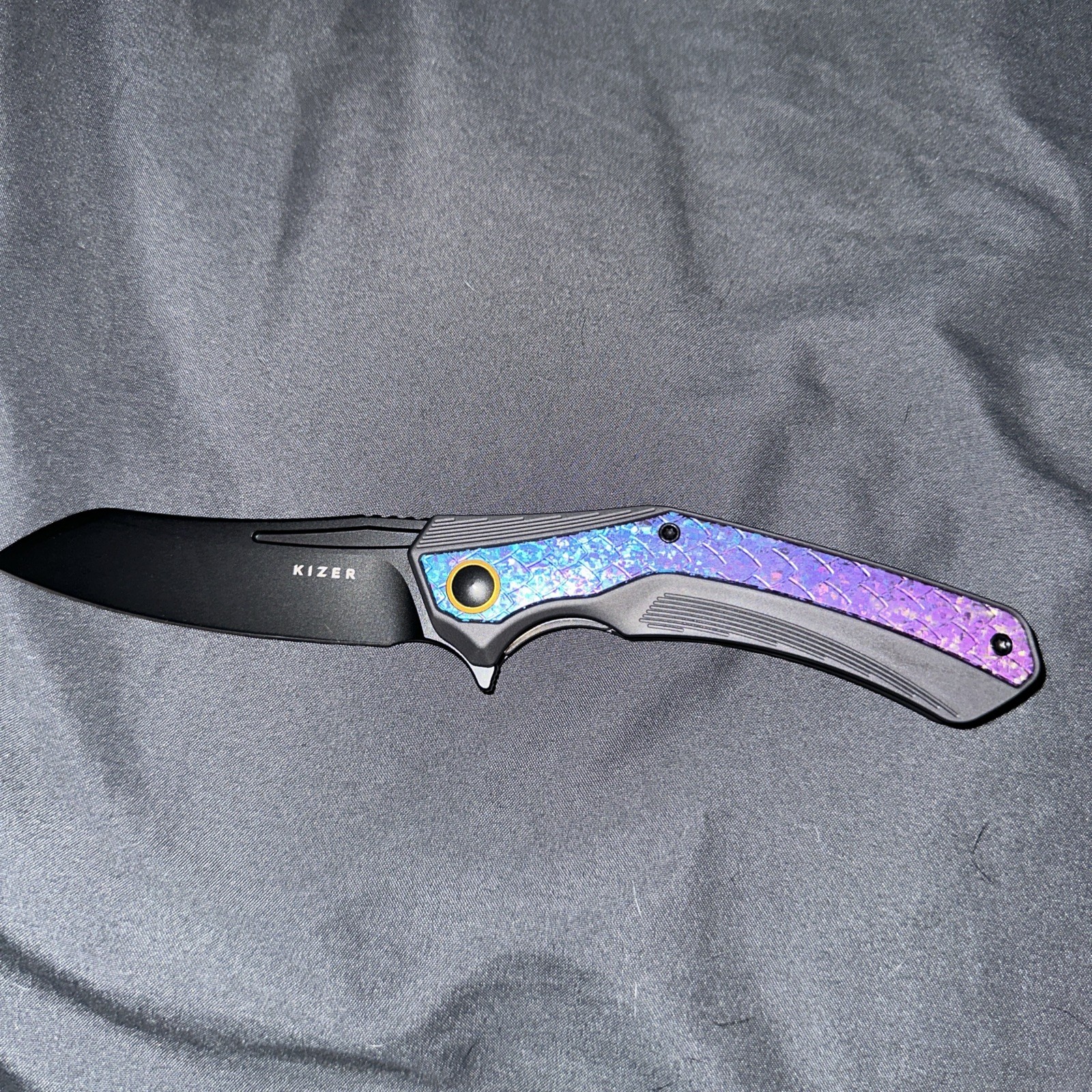 Kizer Draca Pocketknife Aluminum Crystal Titanium Inlay