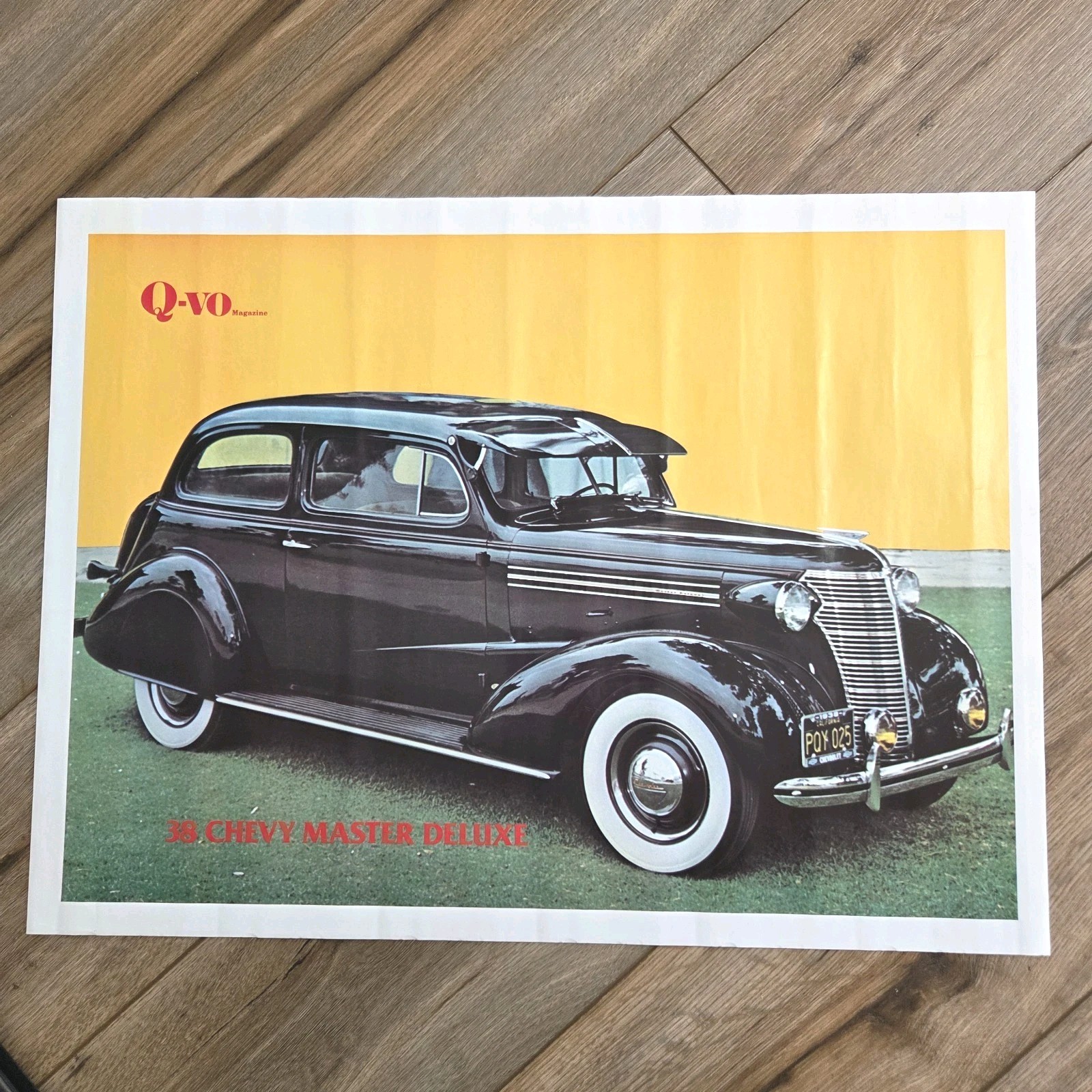 Rare Vintage 1970/80s Q-VO Lowrider Magazine 17x23 Poster 38 Chevy Master Deluxe