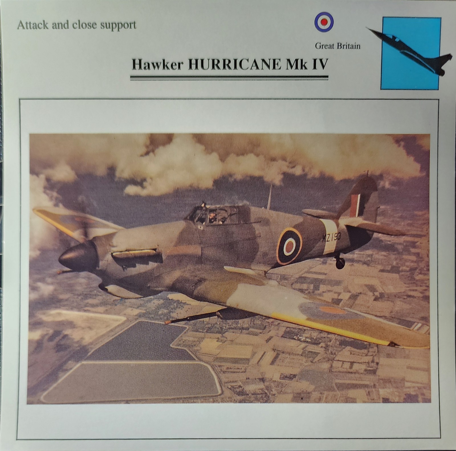 Hawker Hurricane Picture Original Vtg Aircraft Info Detail Collector Card 