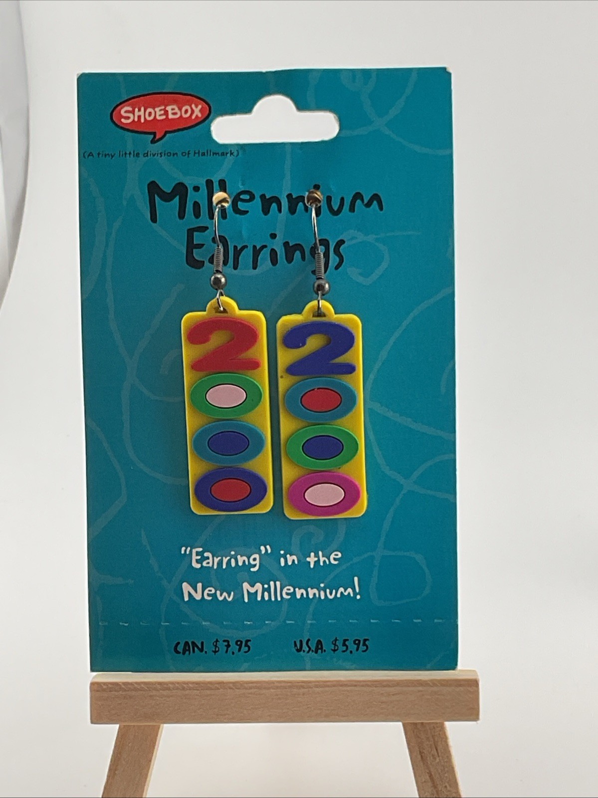 Hallmark Shoebox Millennium 2000 Earrings “Earring” In The New Millennium NOS