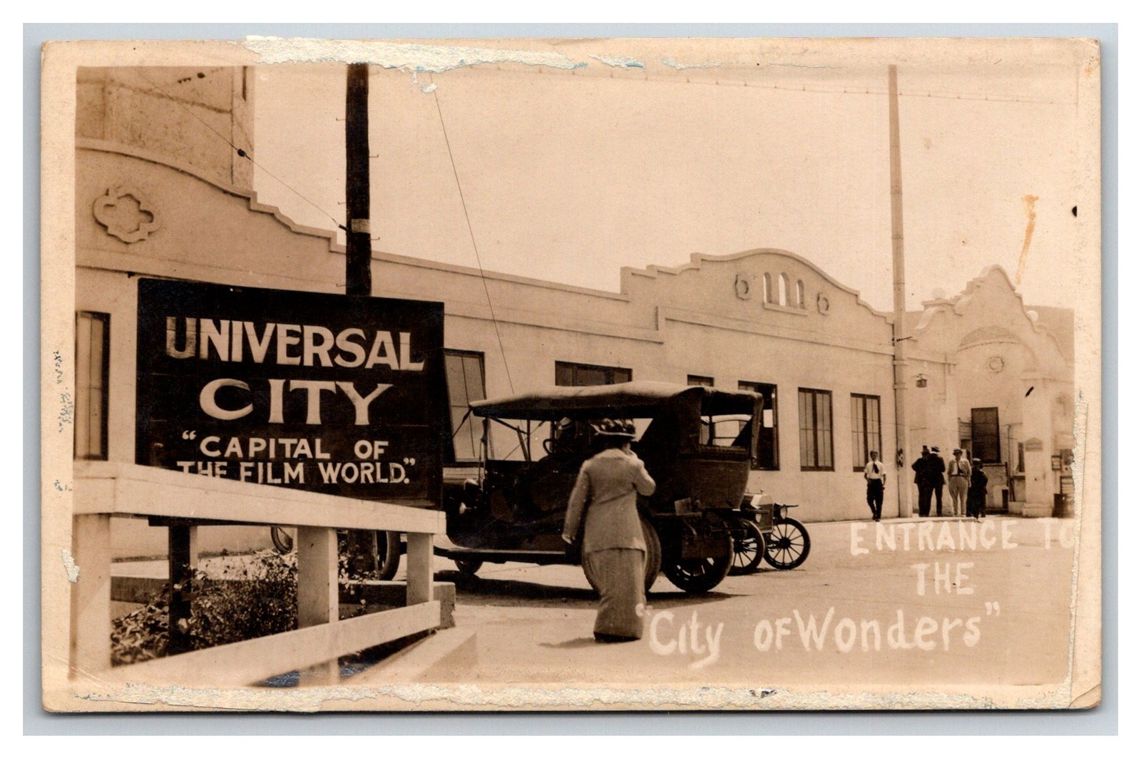 Universal City California RPPC ~ Hollywood ~  Back Lot entrance ~ Film Capital