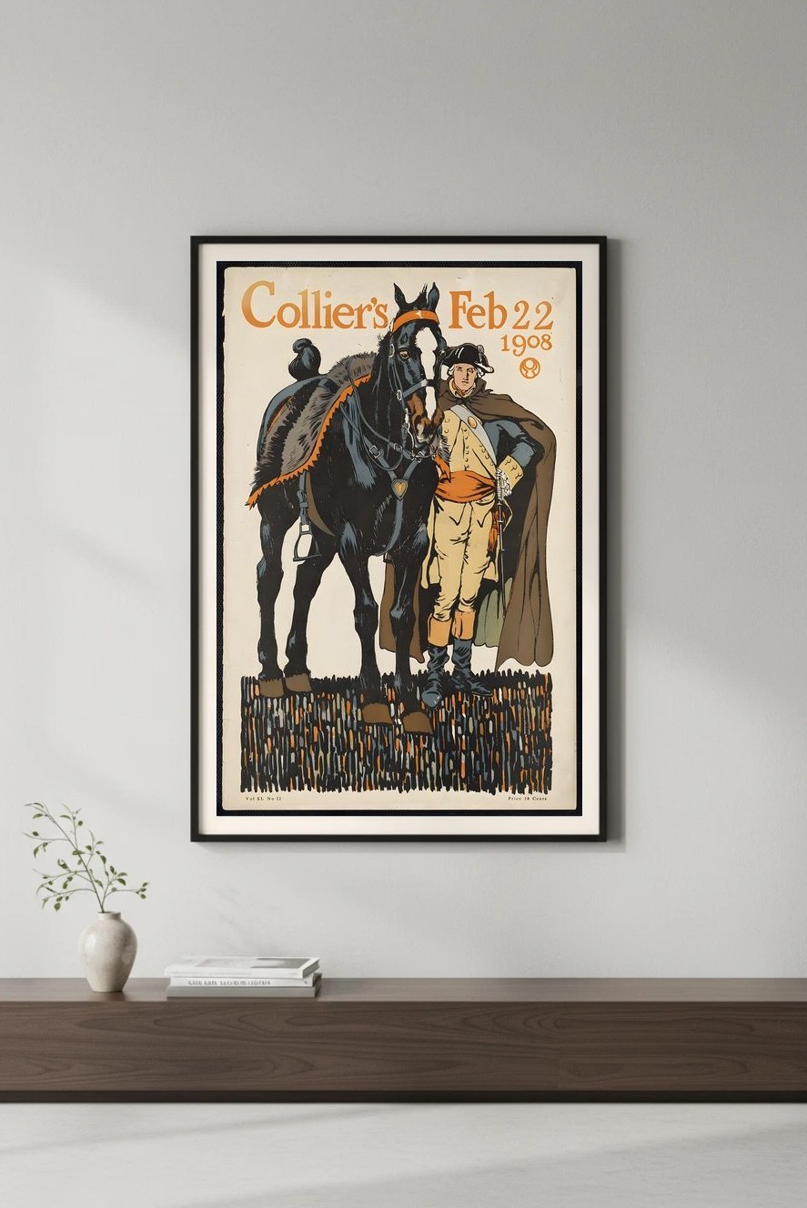 ✨ Collier\'s Magazine Poster - February 22, 1908 - Vintage Art Print - 24x36 ✨ Collier\'s Magazine Poster - February 22, 1908 - Vintage Art Print - 24x36
