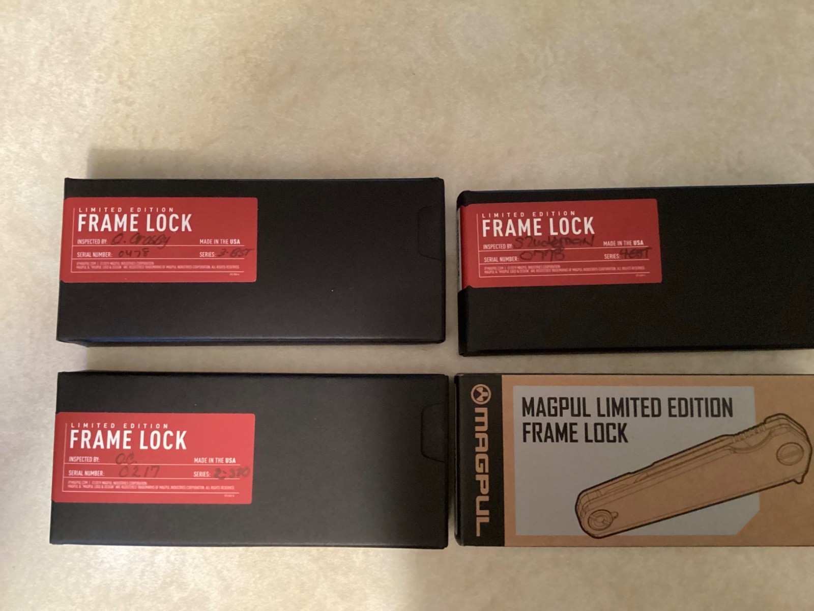 Magpul Knife - Rigger - Frame Lock - Set Of All 4 Limited Edition Knives