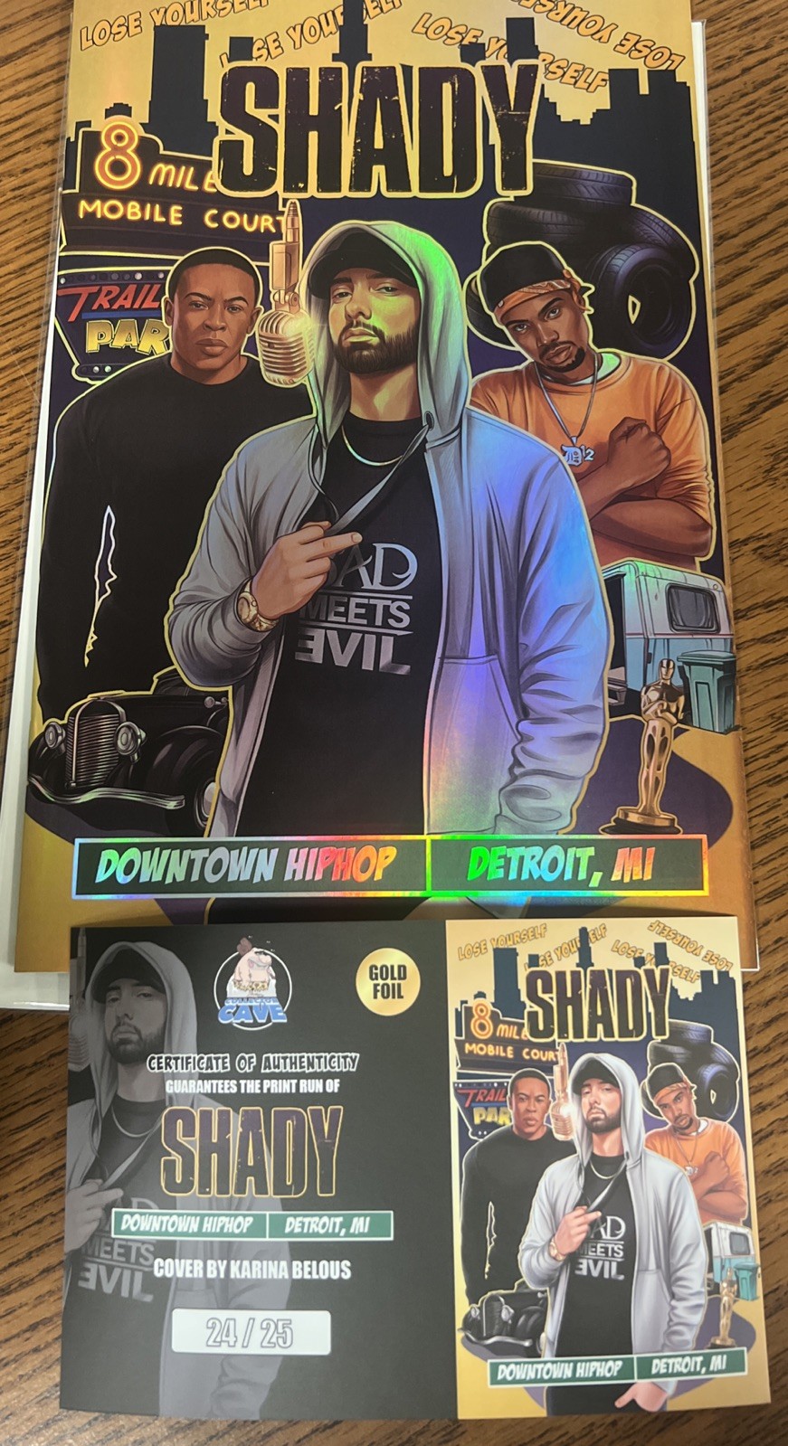 Gold Foil Ltd Only 24/25 Downtown Hip Hop #12 Eminem Slim Shady W/COA Sold Out