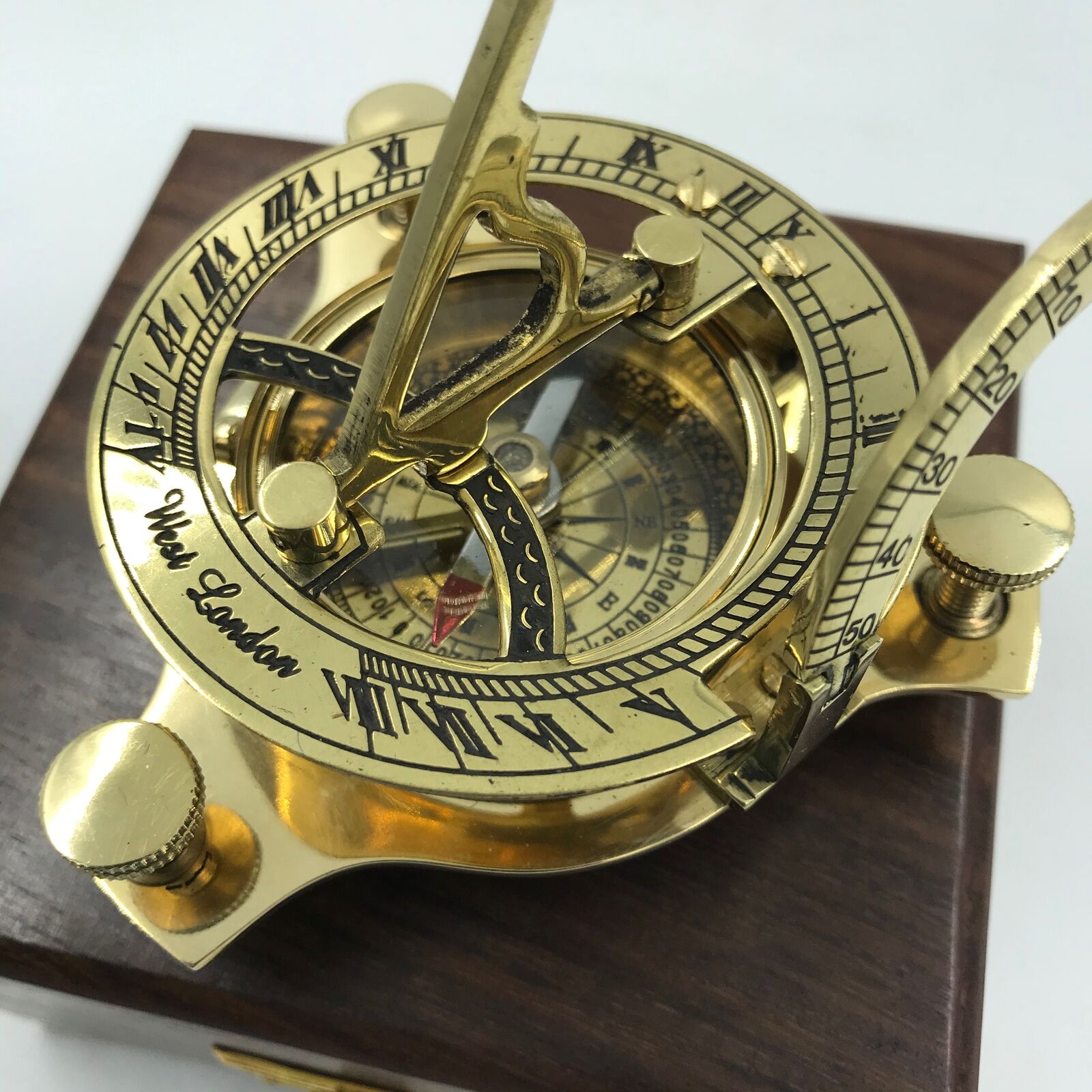 Nautical Antique Brass Sun Dial Compass, Stunning 3.25\