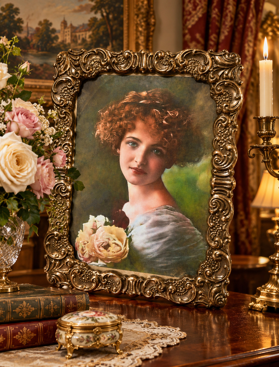Photo Picture Frame By Wallace Silver-Plated Ornate Baroque Vintage  7”x 5”