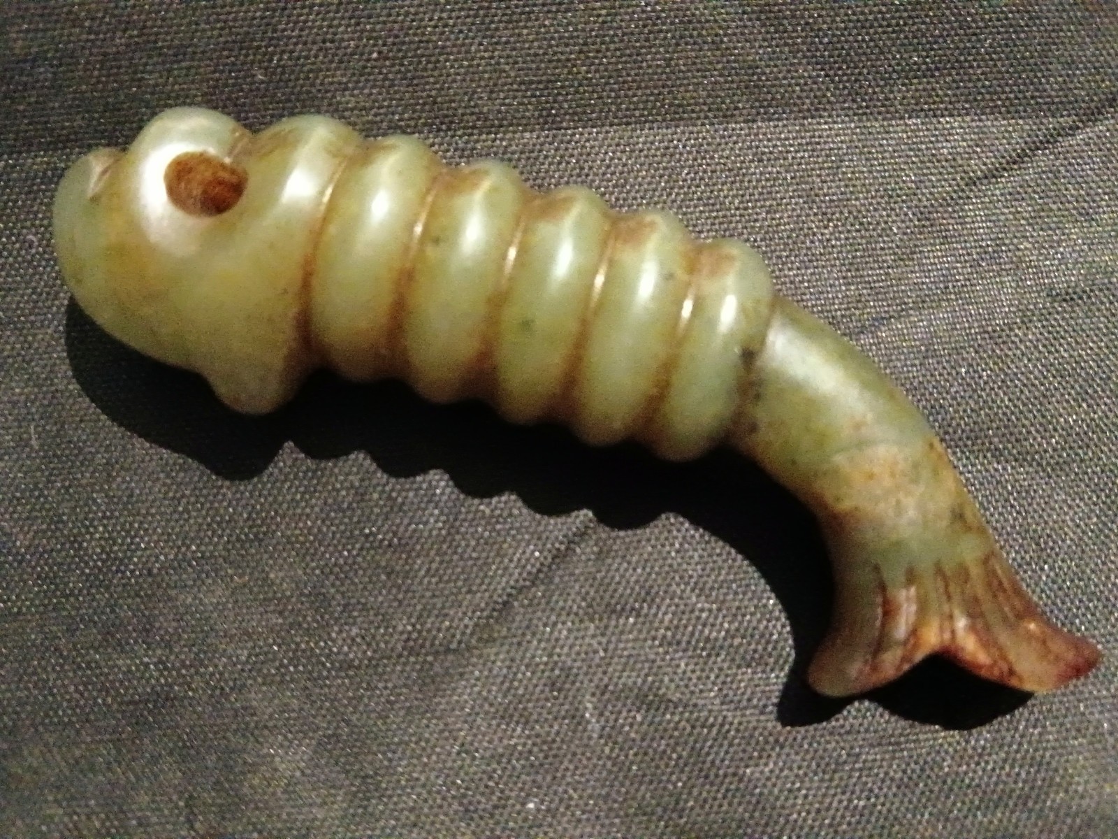 Exquisite Rare Chinese HeTain Old Jade Hand Carved Pendant
