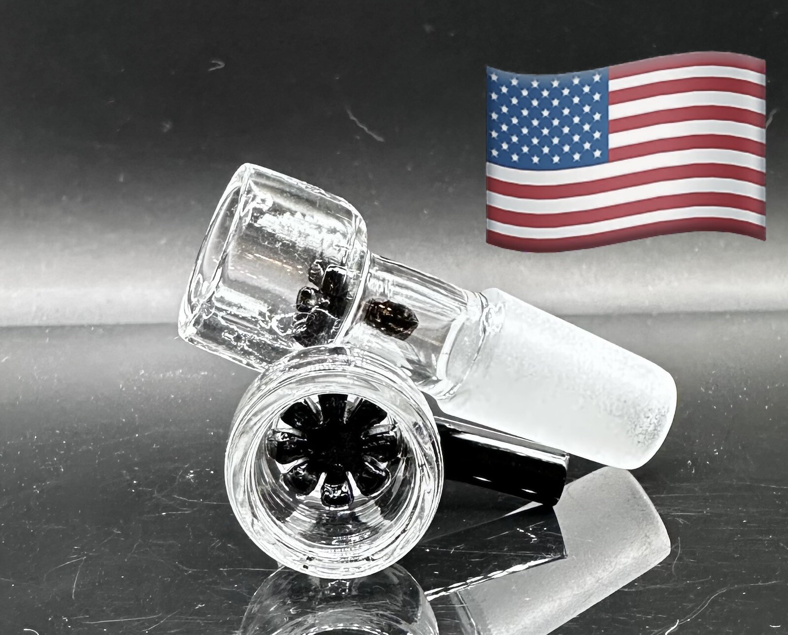 1x 14mm BLACK Glass SNOWFLAKE SCREEN Slide BOWL Male for Glass Water Pipe Bong