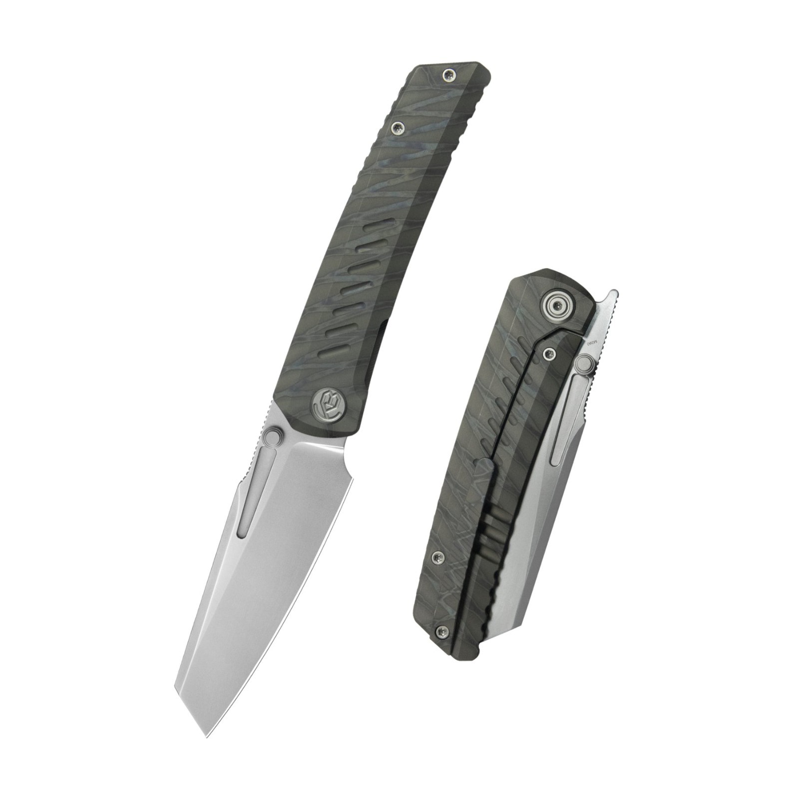 Kubey KB Knives Insomnia - Flame Titanium - M390 Blade Pocket Knife 