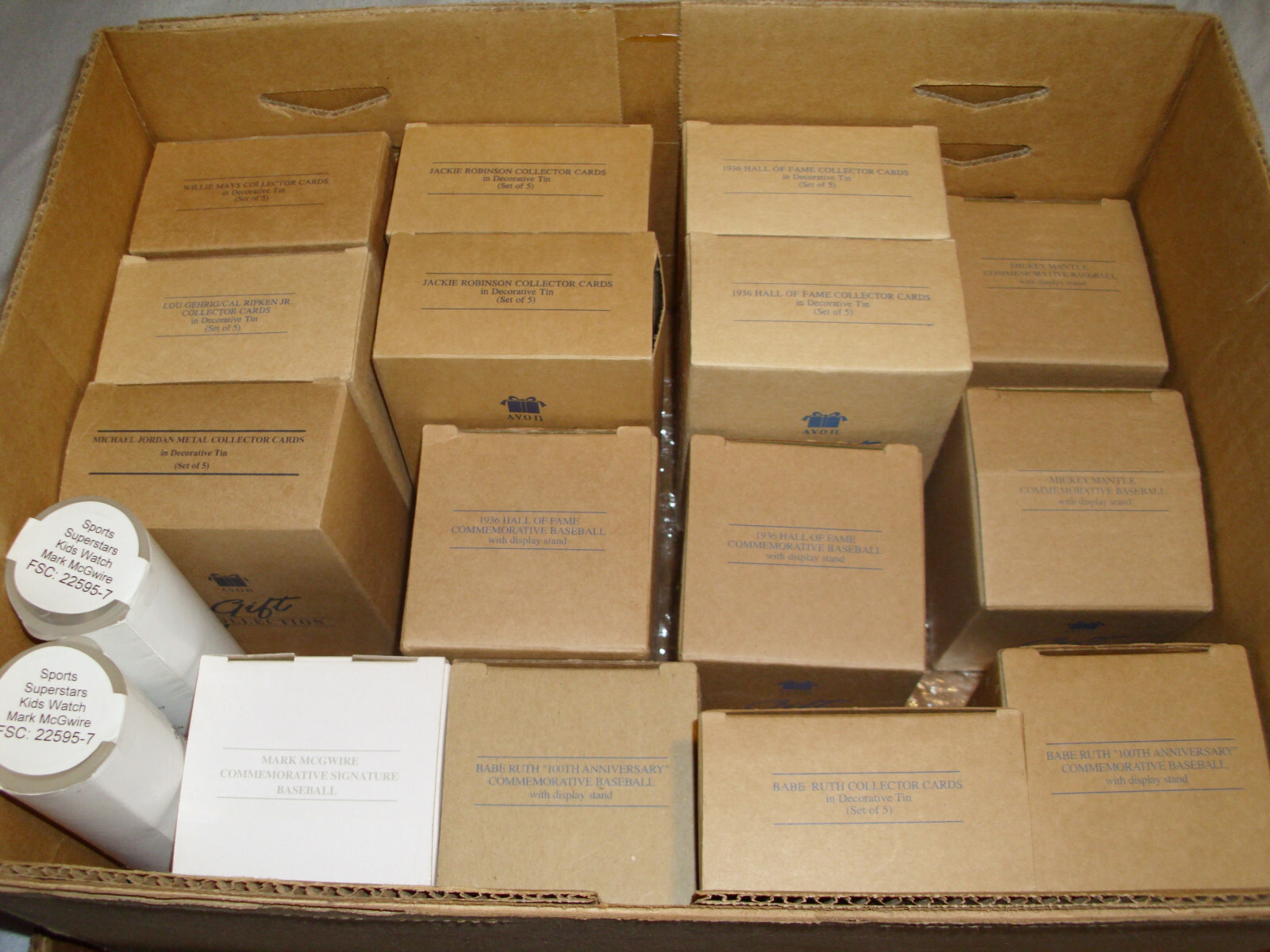 Avon Gift Collection Collector Cards and Commemorative Baseball Lot
