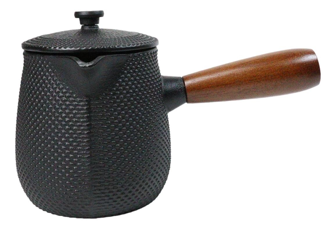 Kyusu Style Side Handle Hobnails Cast Iron Teapot 18oz With Enameled Interior