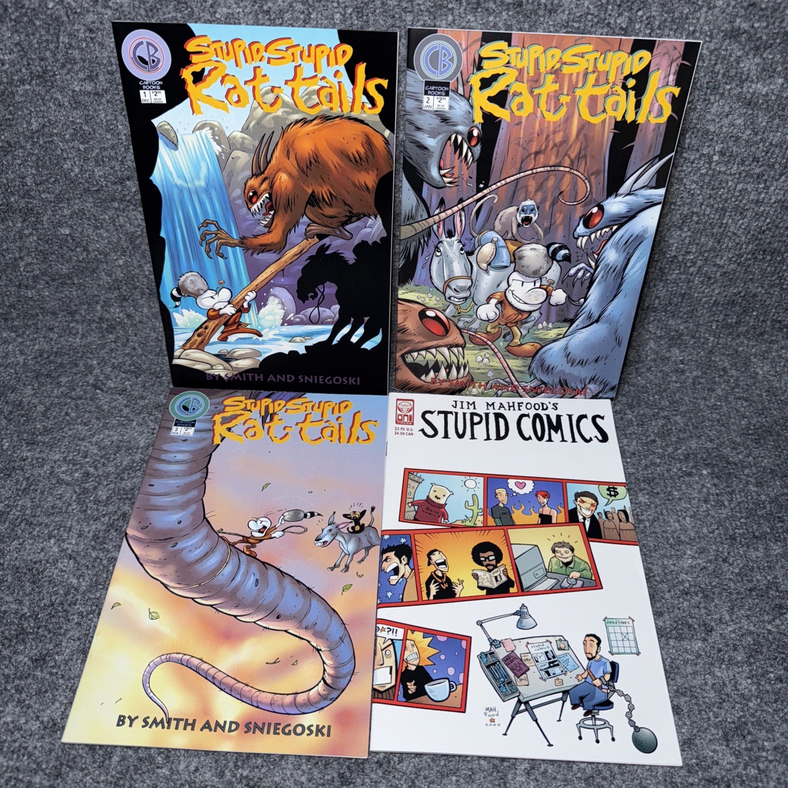 Stupid Stupid Rat-Tails Comic Books 1-3  Jeff Smith, Mahfood's Stupid Comics VTG