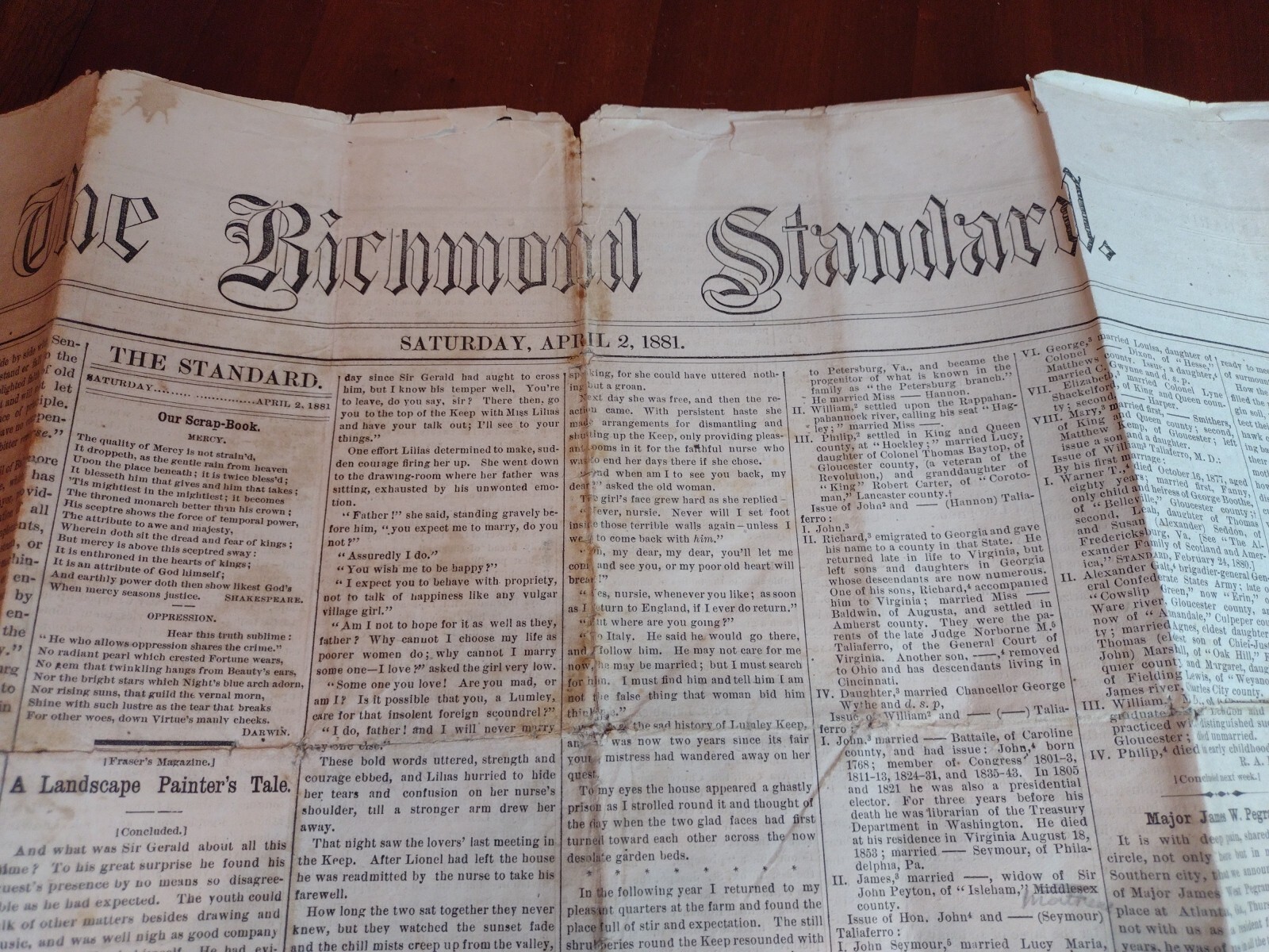 April 1881 The Richmond Standard Newspaper Virginia News Happenings Advertising April 1881 The Richmond Standard Newspaper Virginia News Happenings Advertising