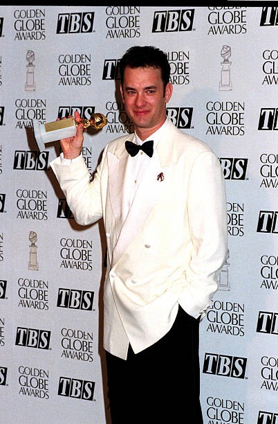 Tom Hanks at 1995 Golden Globe Awards in LA  1990s Historic Old Photo