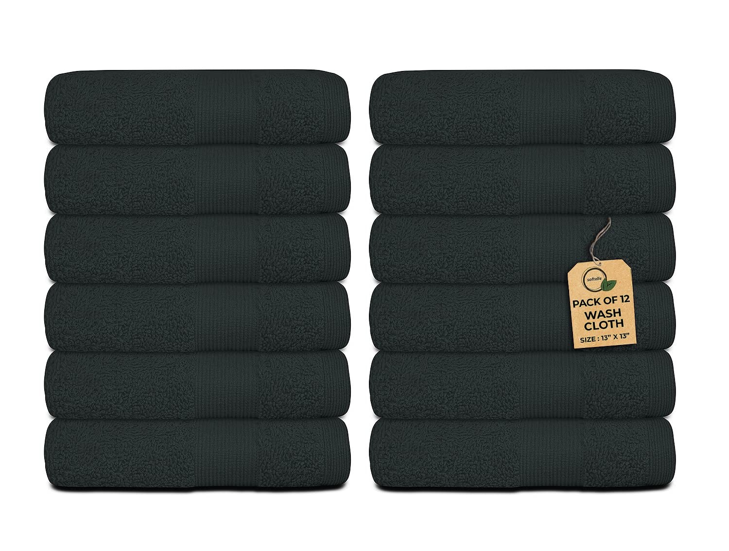 Softolle Premium Wash Cloths Pack Of 12 13 X 13 100 Ring Spun Soft Face Softolle Premium Wash Cloths Pack Of 12 13 X 13 100 Ring Spun Soft Face