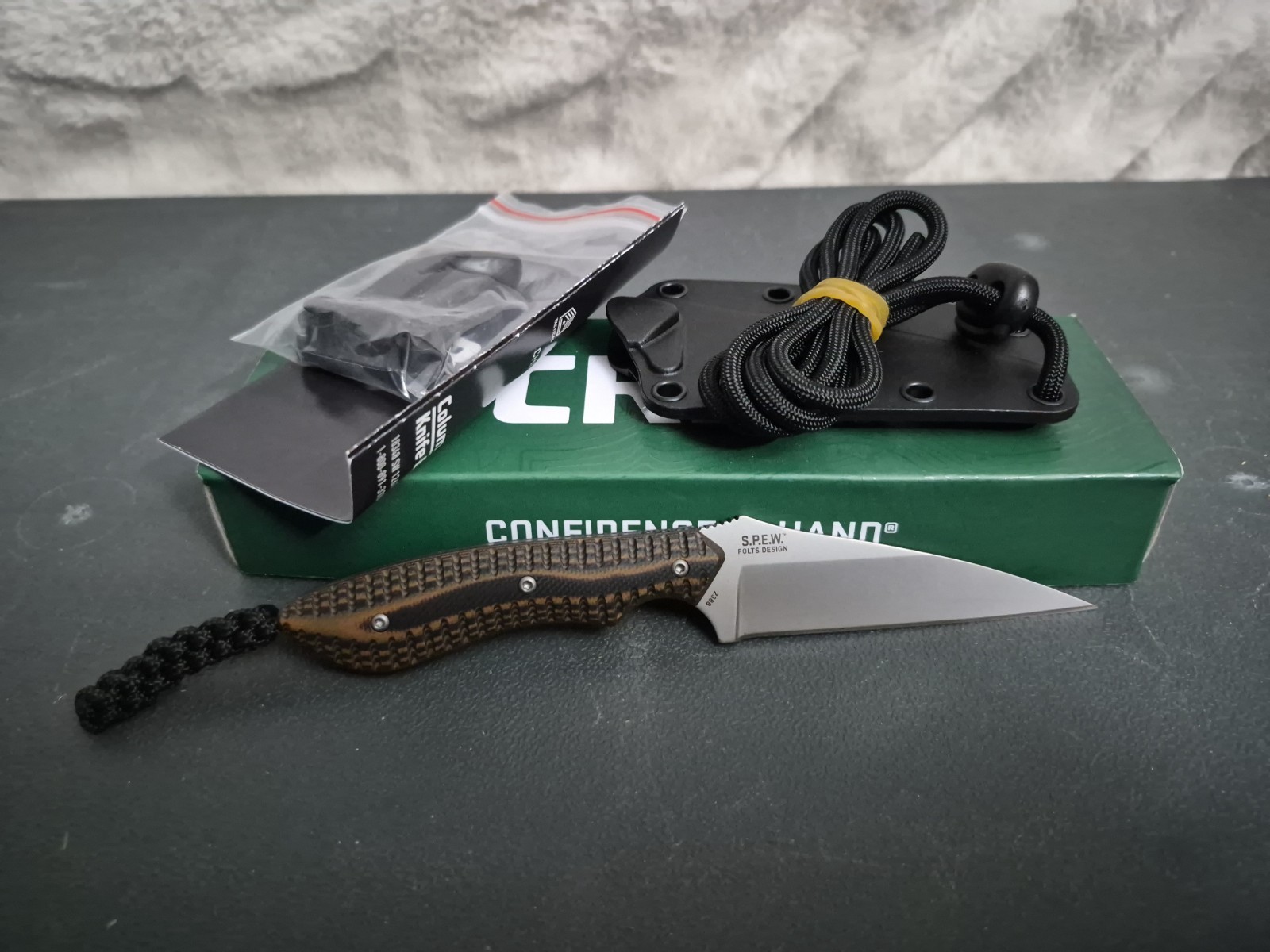 CRKT SPEW Folts Design Fixed Blade Knife 2388 with Black Sheath 3