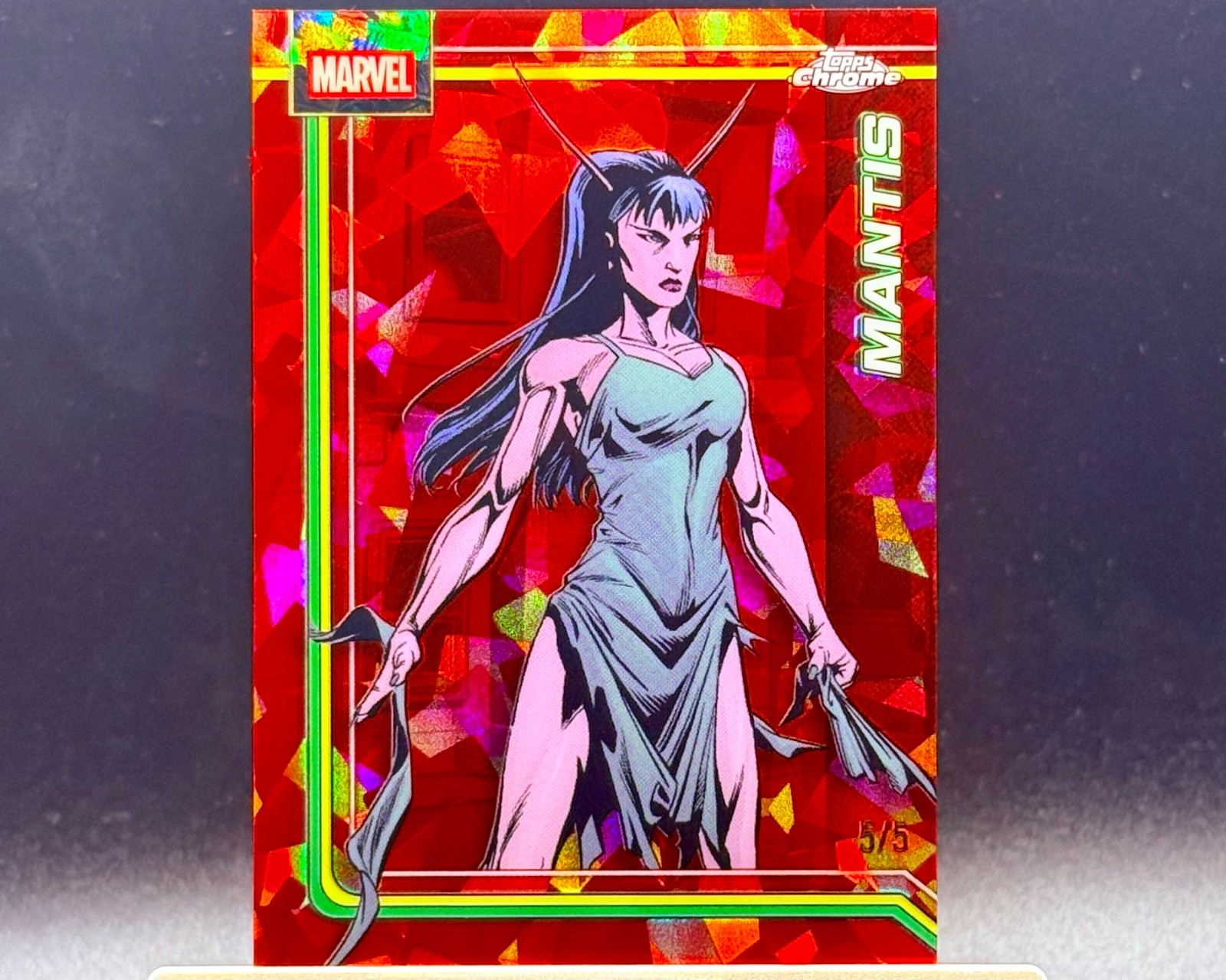2026 Topps Chrome Sapphire Marvel Comics Mantis Red 5/5 #076 OMEGA