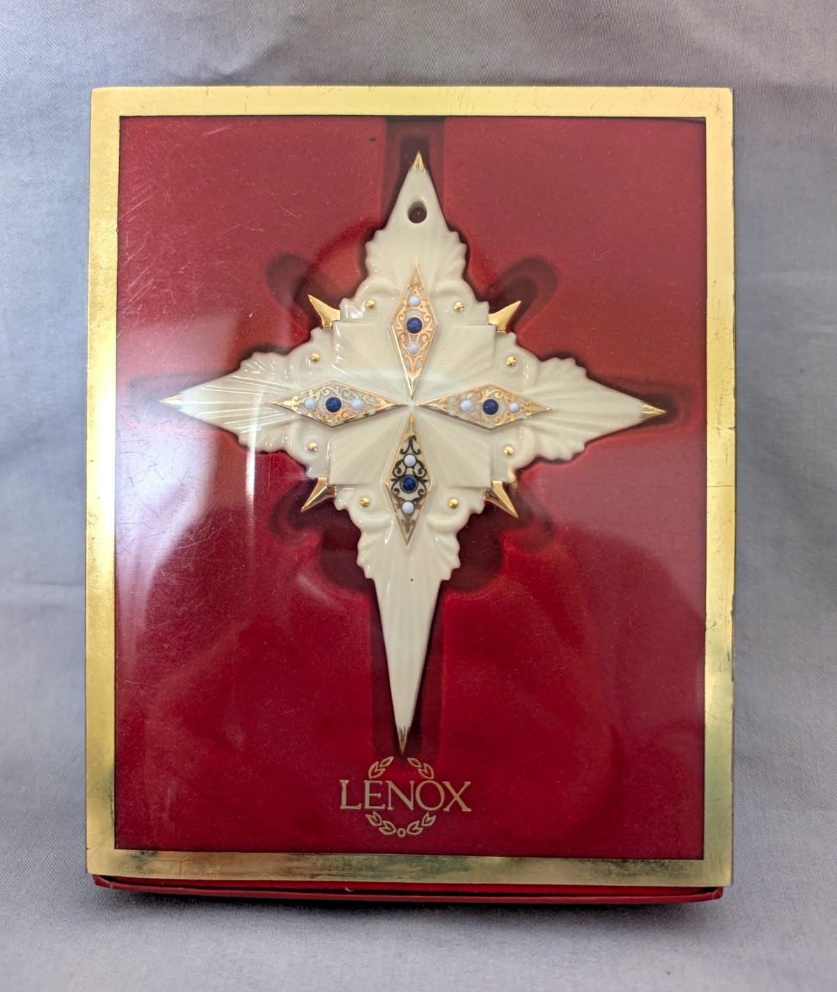 Lenox China Jewels Nativity Star of Bethlehem Ornament Retired 6152813 NIB Hook Lenox China Jewels Nativity Star of Bethlehem Ornament Retired 6152813 NIB Hook