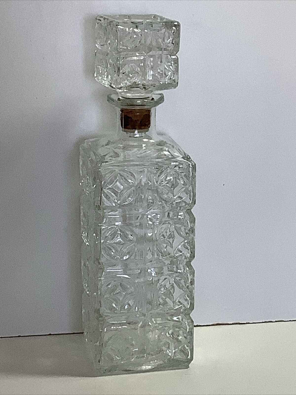 Vintage Pressed Glass Liquor Decanter