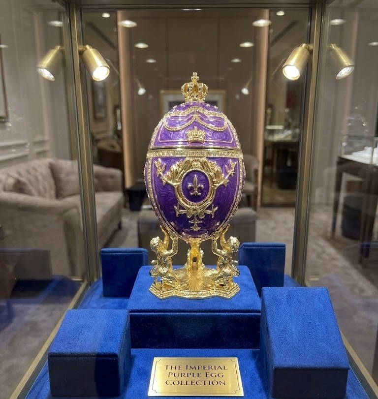 Faberge Egg Replica Austrian Crystal diamond Pure Gold decor Handmade Fabergé