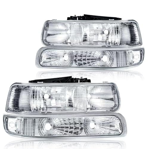 Headlight Assembly, Compatible with 1999 2000 2001 2002 Chevy Silverado 1500
