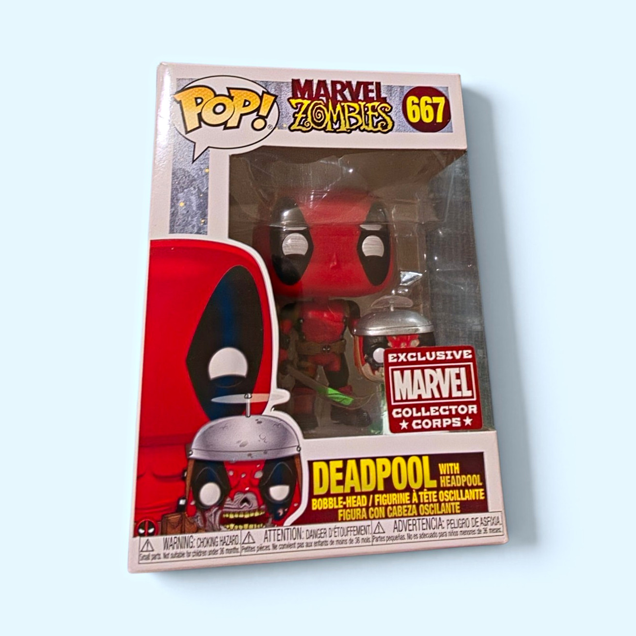 Funko Pop Marvel Zombies Deadpool with Headpool Marvel Collector Corps #667