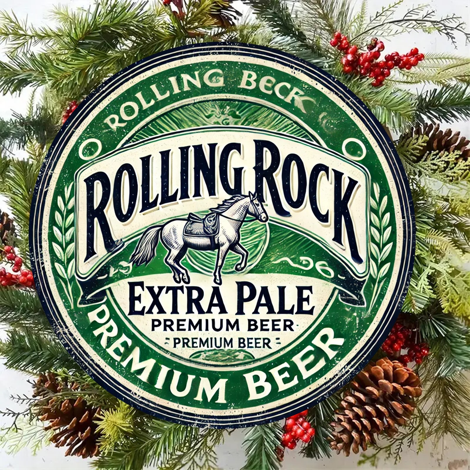 Vintage Brewing Themed Decorative Plaques  Rolling Tin Metal Signs Home Décor8x8