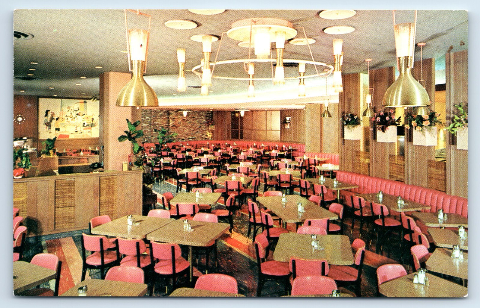 Interior View of Clifton\'s Cafeteria in West Covina California c1960s Postcard