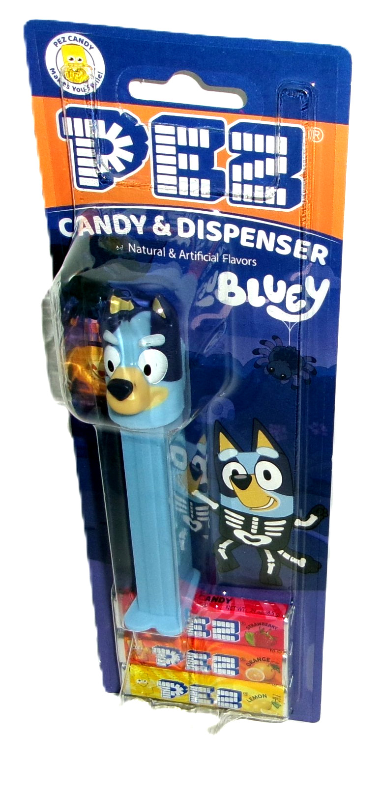 HALLOWEEN Pez Dispenser ~BLUEY ~  Blue Stem ~ 2026~Bluey Halloween Backer Card]