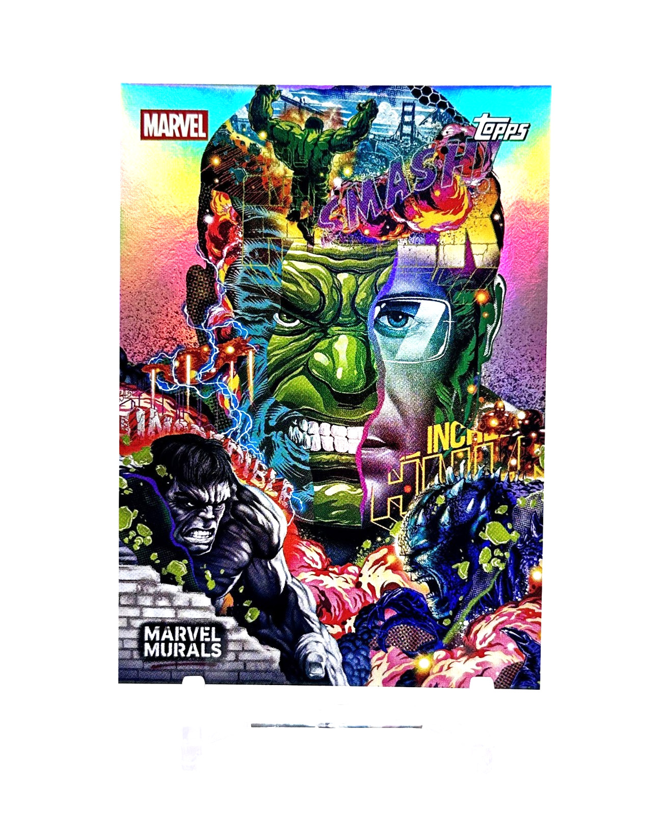 2026 Topps Neon Marvel #MU-2 Marvel Murals  HULK  (Art by Tristan Easton) SSP