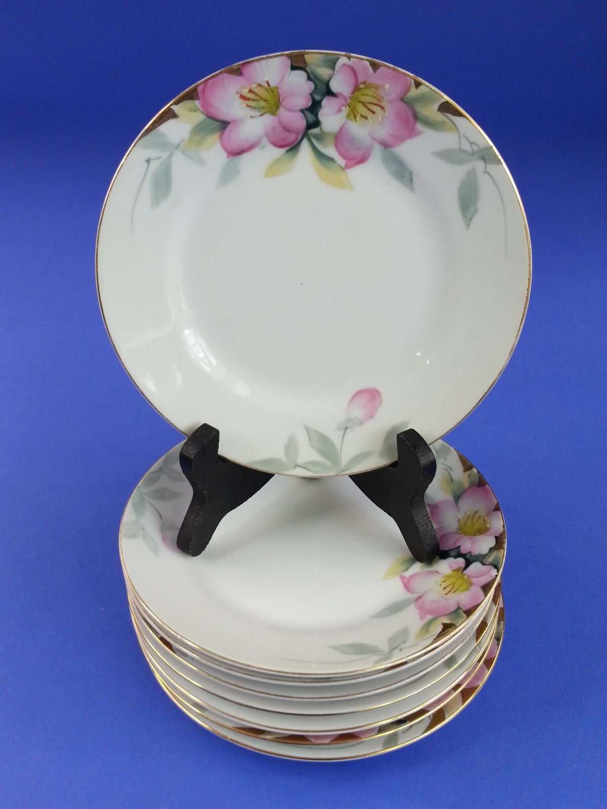 Noritake 8 Vintage Azalea Hand Painted China 19322 Bread & Butter Plates