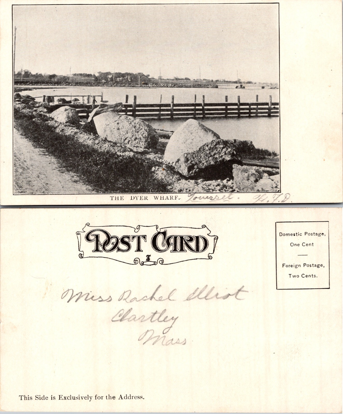 Dyer Wharf Fairhaven Massachusetts MA Postcard