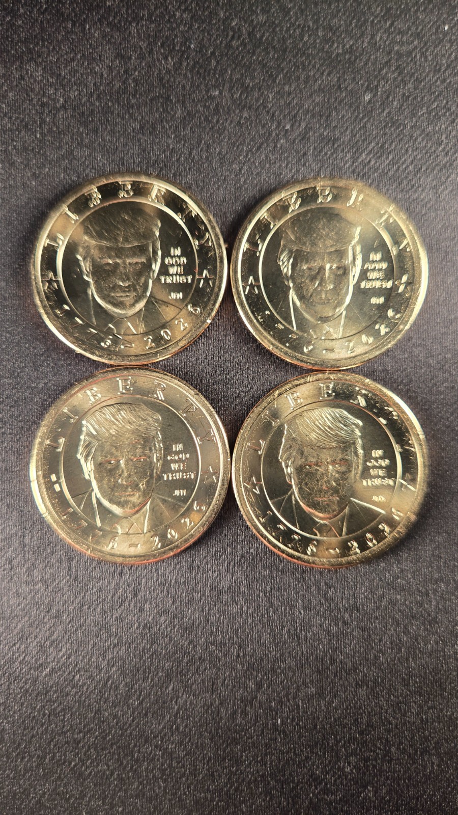 LOT OF 4: 2026 P President Donald Trump $1 Dollar Coins Semiquincentennial 250th