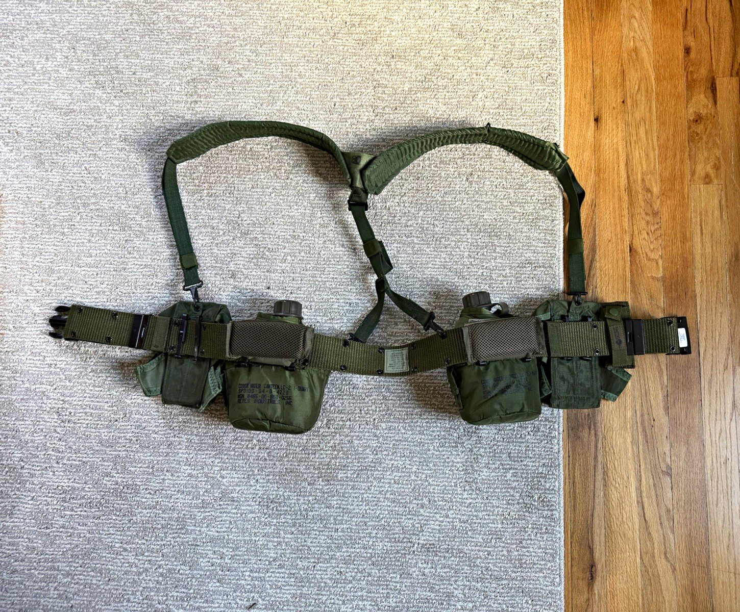 US GI ALICE Belt with canteen and mag pouches.