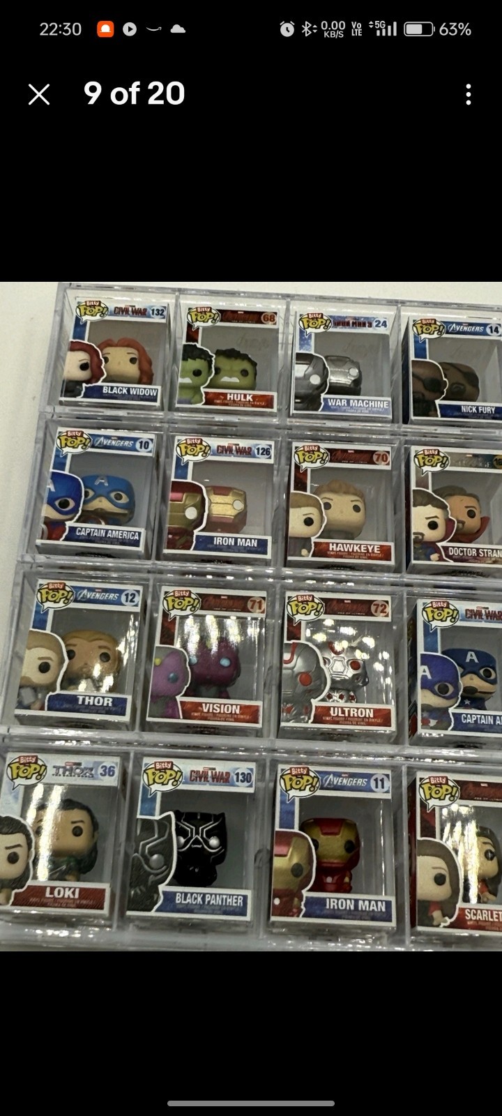 Funko Bitty Pop Infinity Saga Avengers Complete Set of 16
