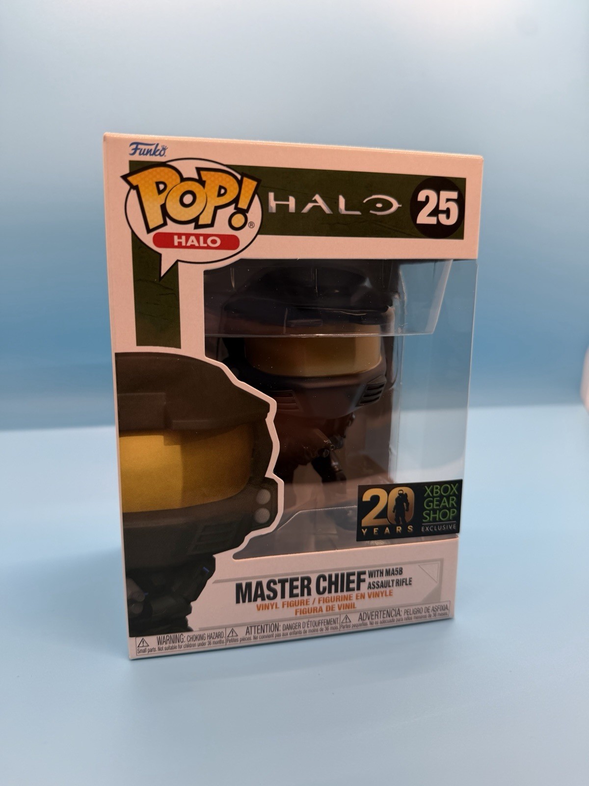 Funko Pop Halo Master Chief #25 20 Years Xbox Gear Shop Exclusive  w/ Protector