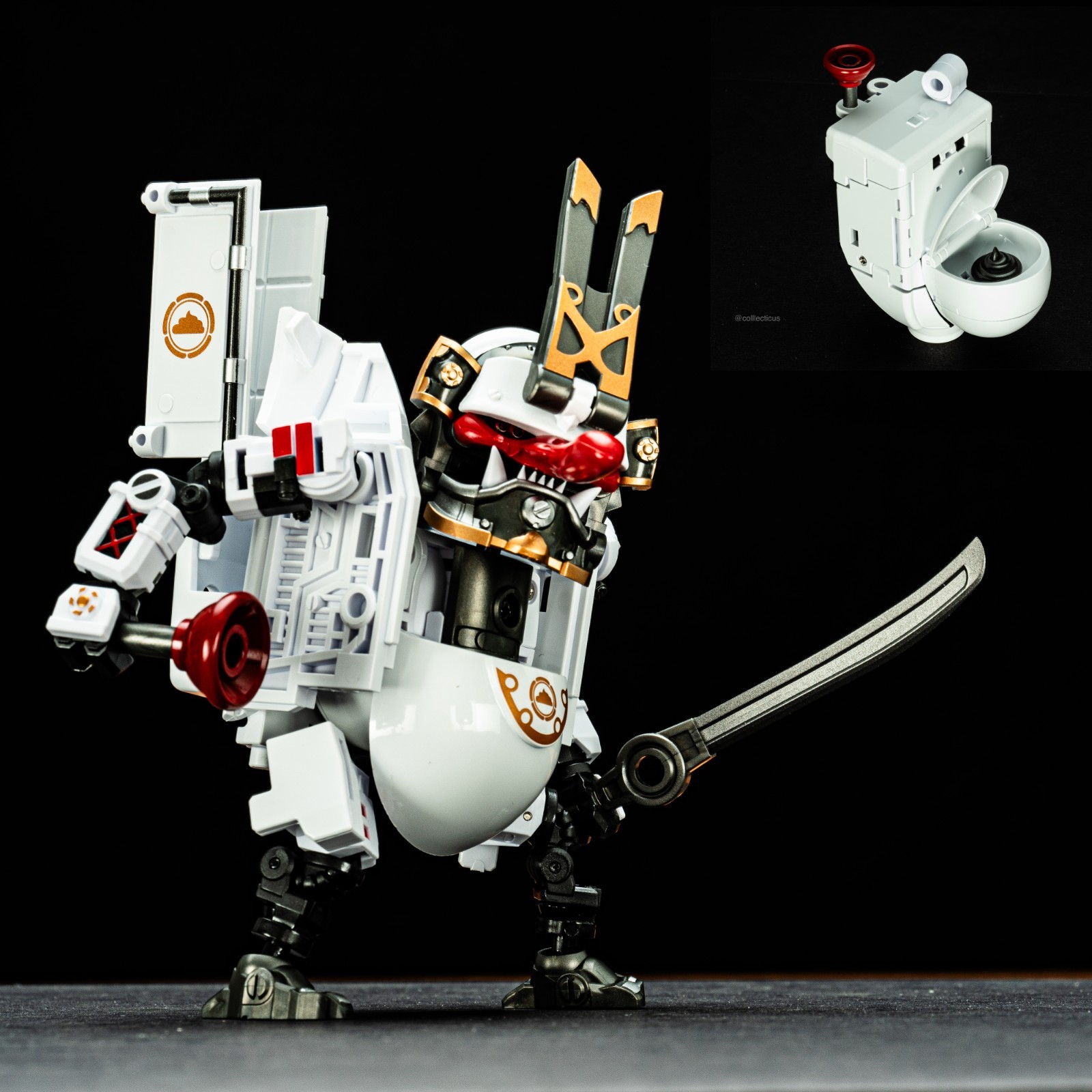 Toywolf W-01 Dirty Man Samurai Oda Nobunaga Transforming Toilet Robot