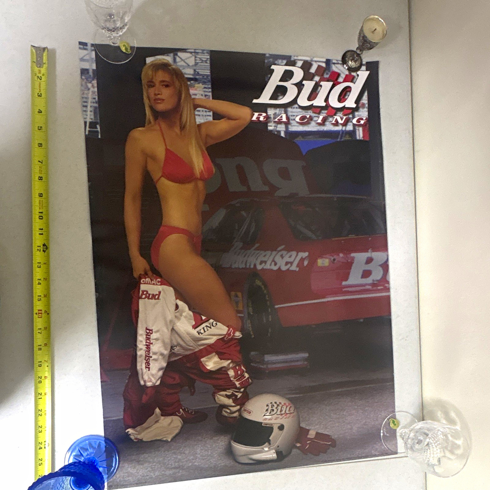 1998 Budweiser Bud Racing Vintage Promo Poster Blonde Model NASCAR 28x20