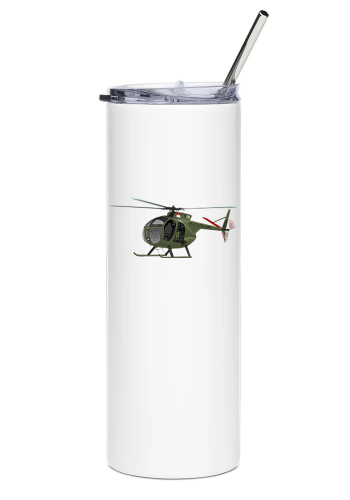 Hughes OH-6 Cayuse Stainless Steel Water Tumbler with straw - 20oz.