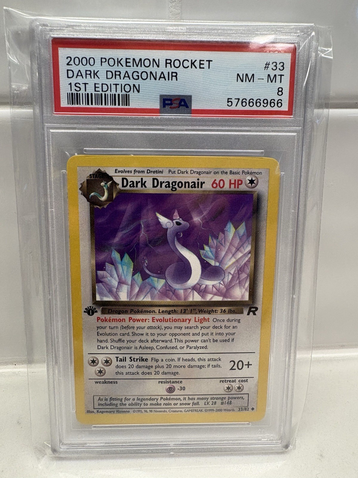 2000 PSA 8 NM-MT POKEMON ROCKET 33 DARK DRAGONAIR 1ST EDITION