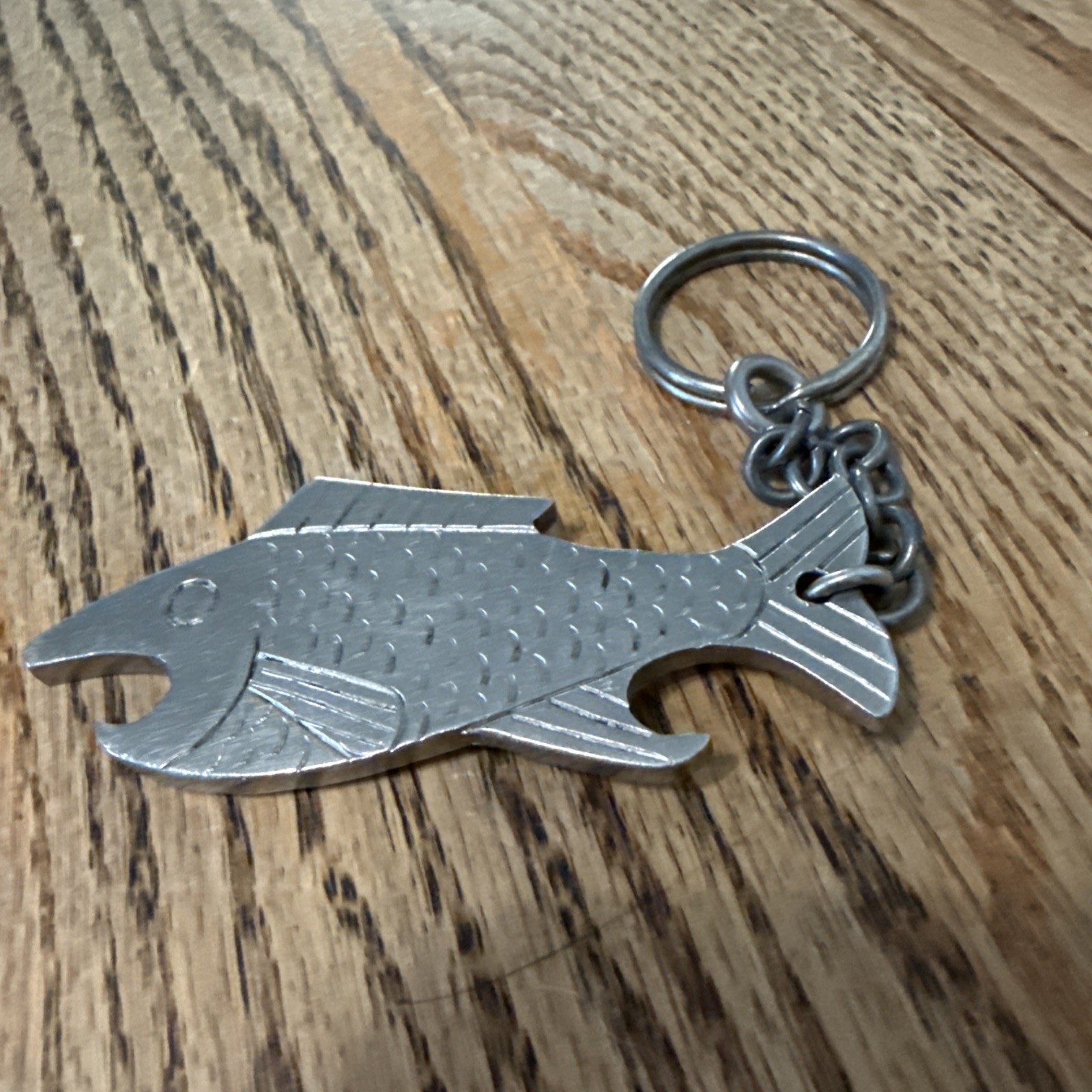 Vintage Heavy Metal Fish Key Chain