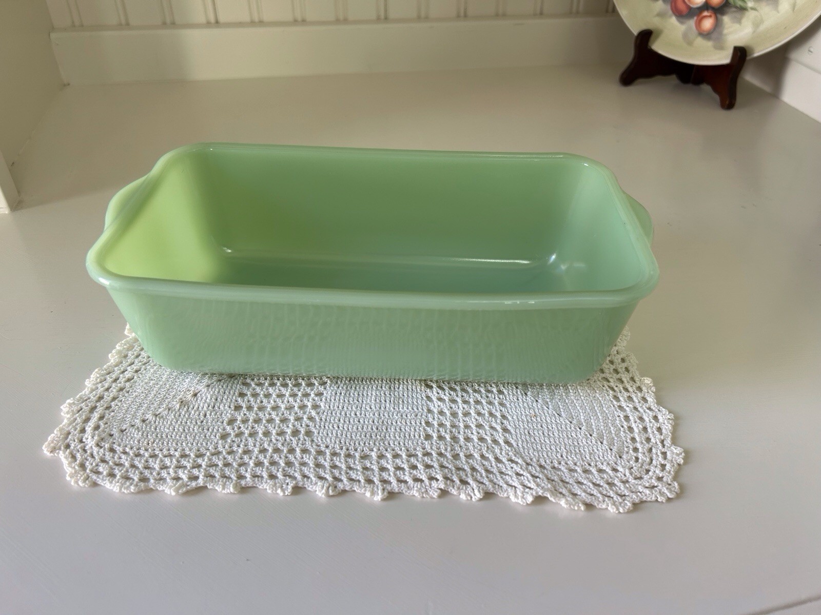 Vintage Fire King Jadeite Loaf Pan VHTF 1948- 1950 NOT PHILBE REFRIGERATOR JAR 